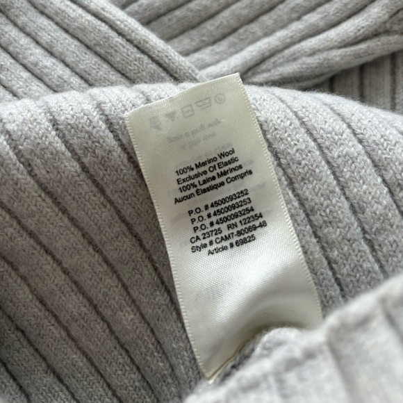 Wilfred Light Gray Ribbed merino wool Turtleneck Sweater - Picture 4 of 4